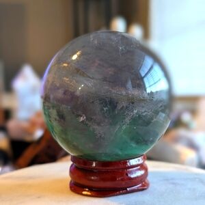 Rainbow fluorite sphere